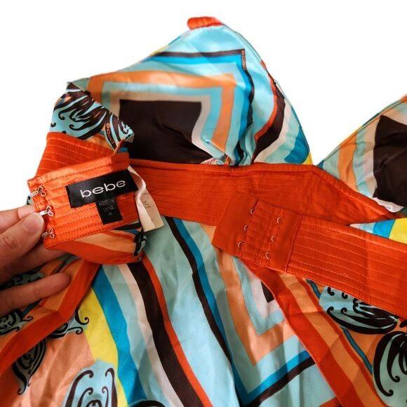 Floral Halter Top - Orange and Blue - Picture 7 of 9